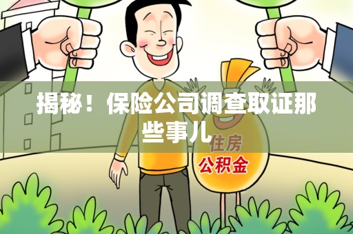 集美揭秘！保险公司调查取证那些事儿
