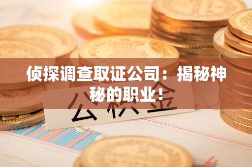 集美侦探调查取证公司：揭秘神秘的职业！