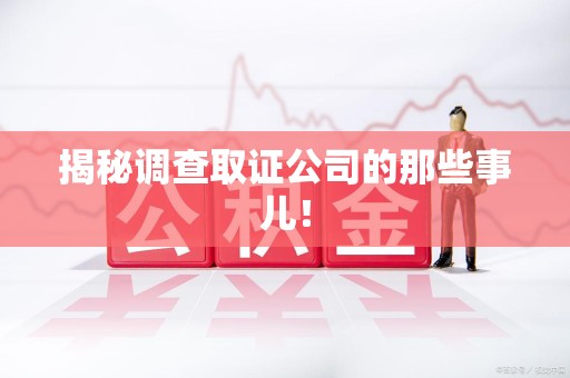 集美揭秘调查取证公司的那些事儿！
