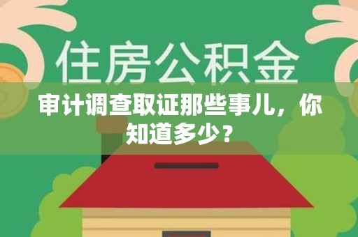 集美审计调查取证那些事儿，你知道多少？