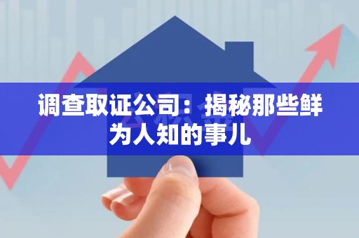 集美调查取证公司：揭秘那些鲜为人知的事儿