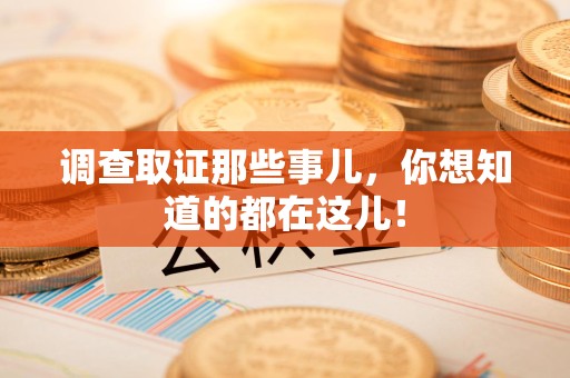 集美调查取证那些事儿，你想知道的都在这儿！