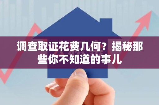 集美调查取证花费几何？揭秘那些你不知道的事儿
