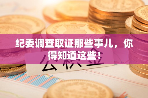 集美纪委调查取证那些事儿，你得知道这些！