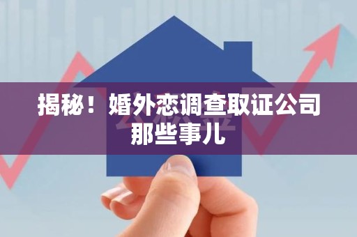 集美揭秘！婚外恋调查取证公司那些事儿
