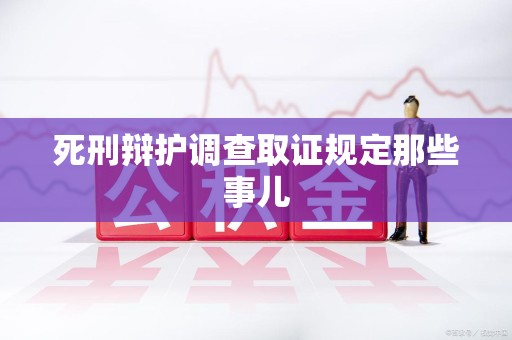 集美死刑辩护调查取证规定那些事儿